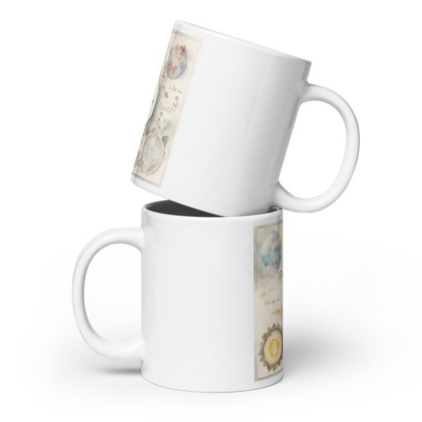 Sun-Moon Print White Glossy Mug